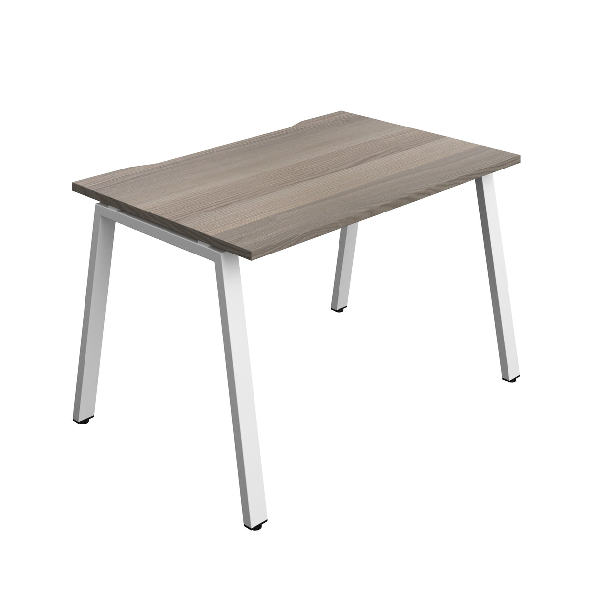 Hallmark A-Frame Single Row Bench Desk - 1 Person 1200mm - Grey Oak / White