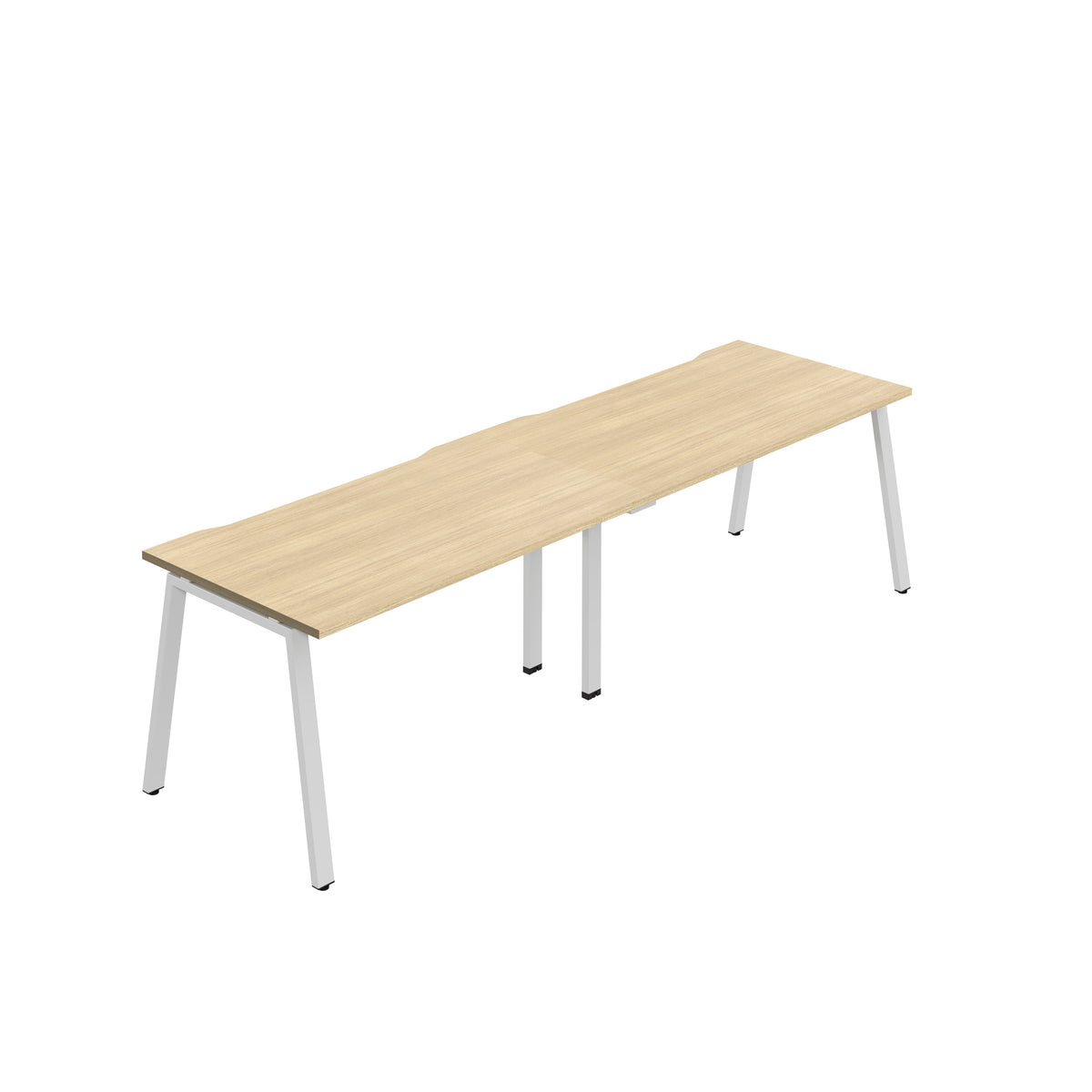 Hallmark A-Frame Single Row Bench Desk - 2 Person 2400mm - Nova Oak / White