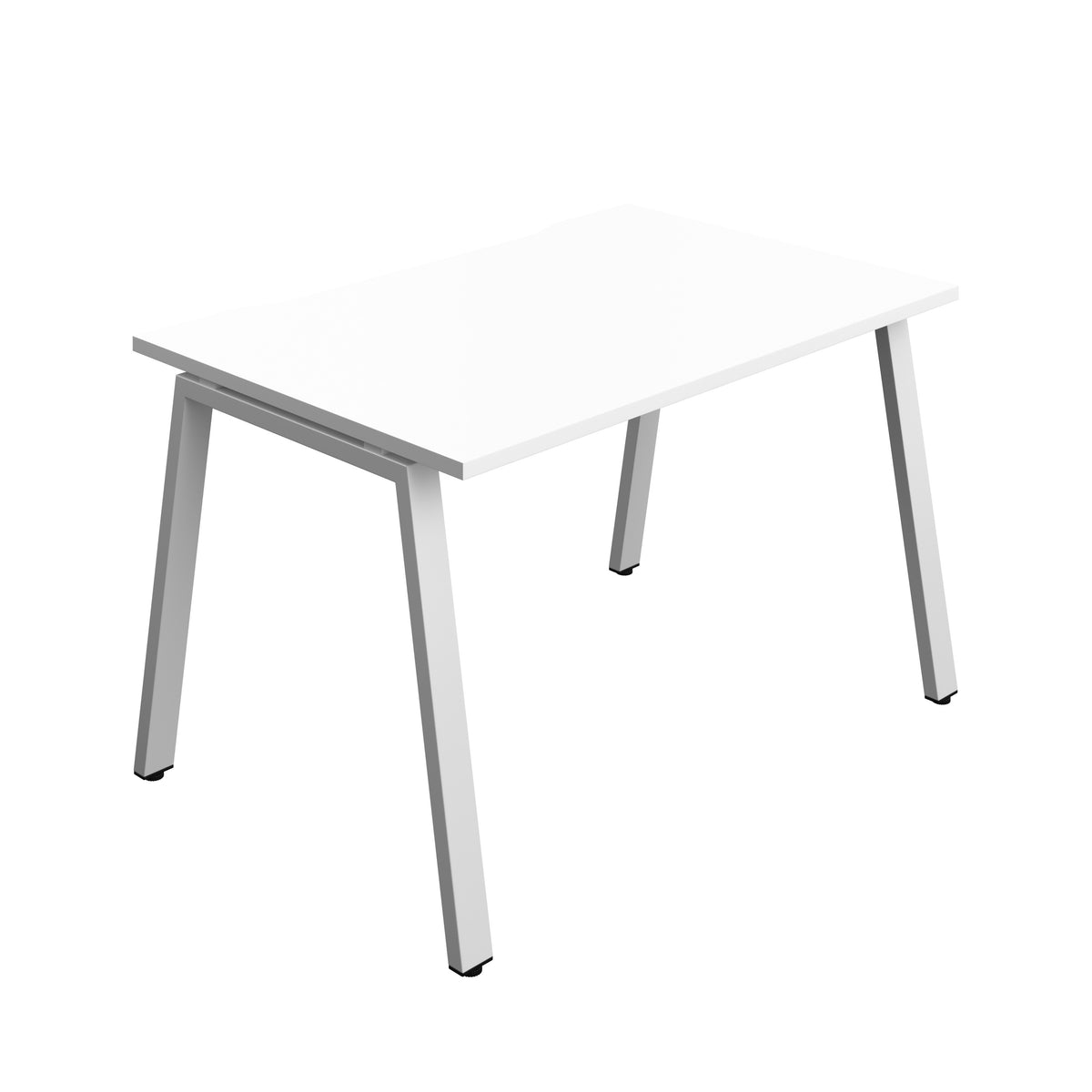 Hallmark A-Frame Single Row Bench Desk - 1 Person 1200mm - White / Silver