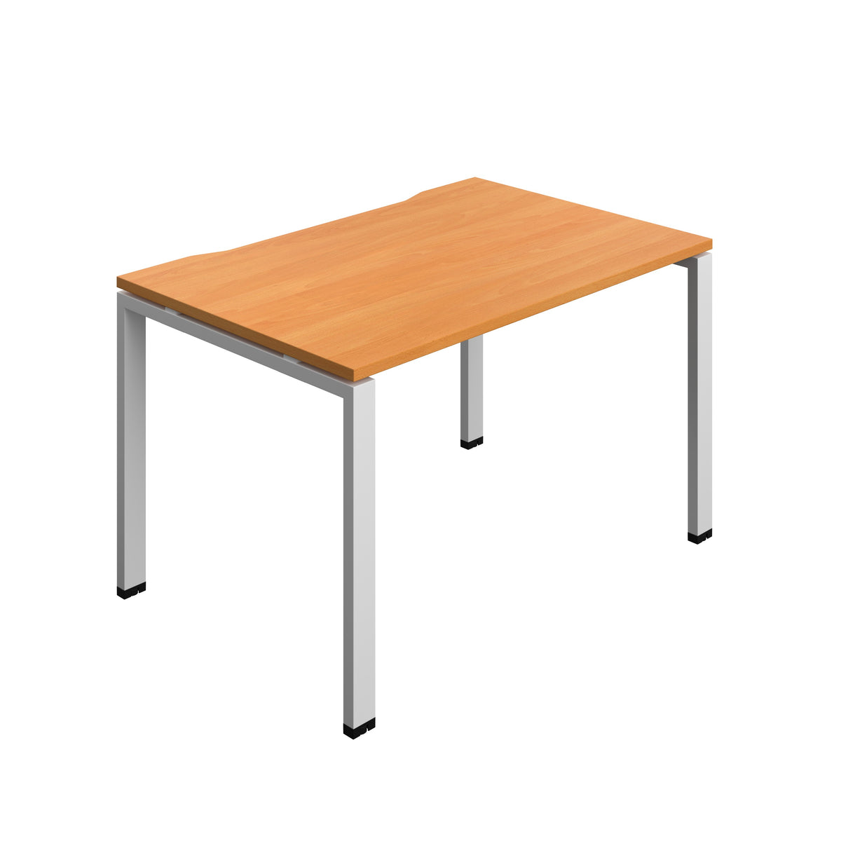 Hallmark Goal Post Single Row Bench Desk - 1 Person 1200mm - Beech / Silver