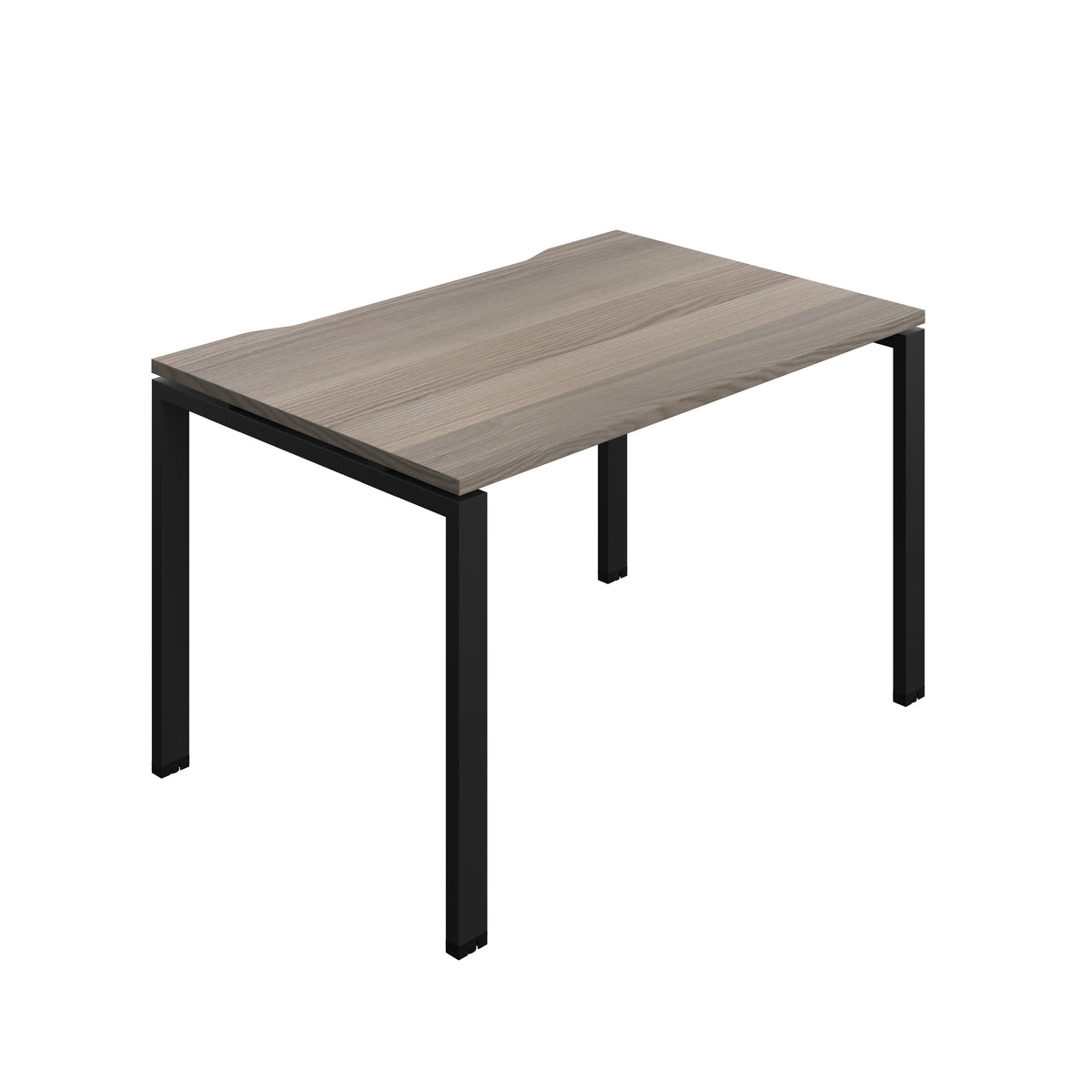 Hallmark Goal Post Single Row Bench Desk - 1 Person 1200mm - Grey Oak / Black