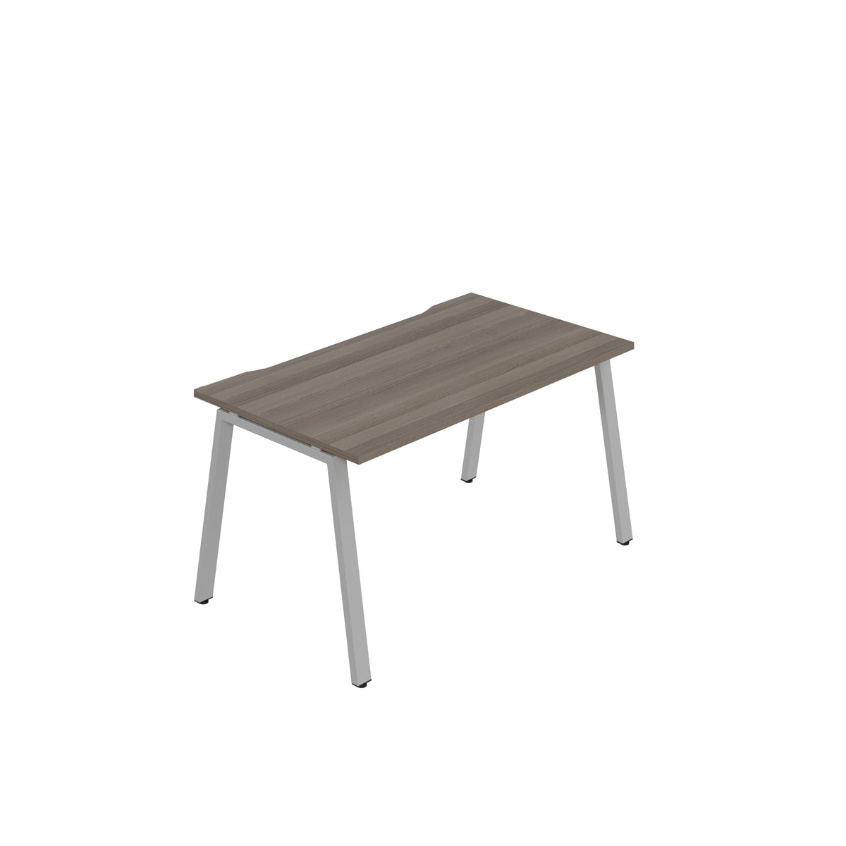 Hallmark A-Frame Single Row Bench Desk - 1 Person 1400mm - Grey Oak / Silver