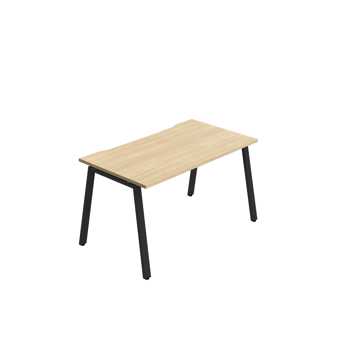 Hallmark A-Frame Single Row Bench Desk - 1 Person 1400mm - Nova Oak / Black