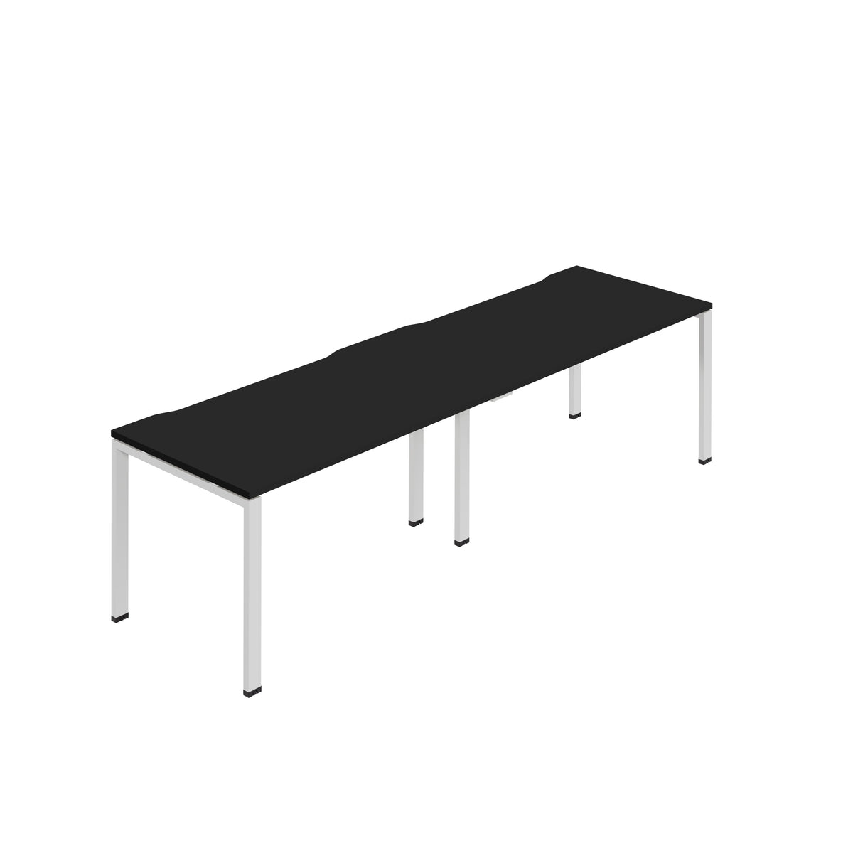 Hallmark Goal Post Single Row Bench Desk - 2 Person 2800mm - Black / White