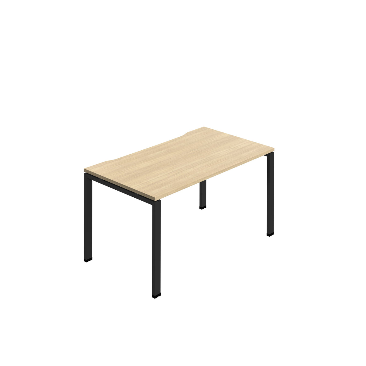 Hallmark Goal Post Single Row Bench Desk - 1 Person 1400mm - Nova Oak / Black