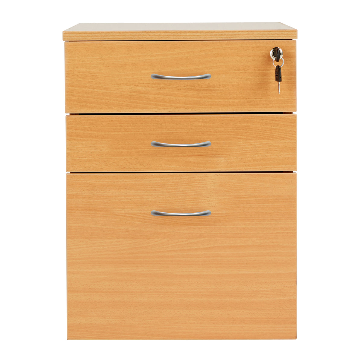High Mobile Pedestal 3 Drawer - Beech