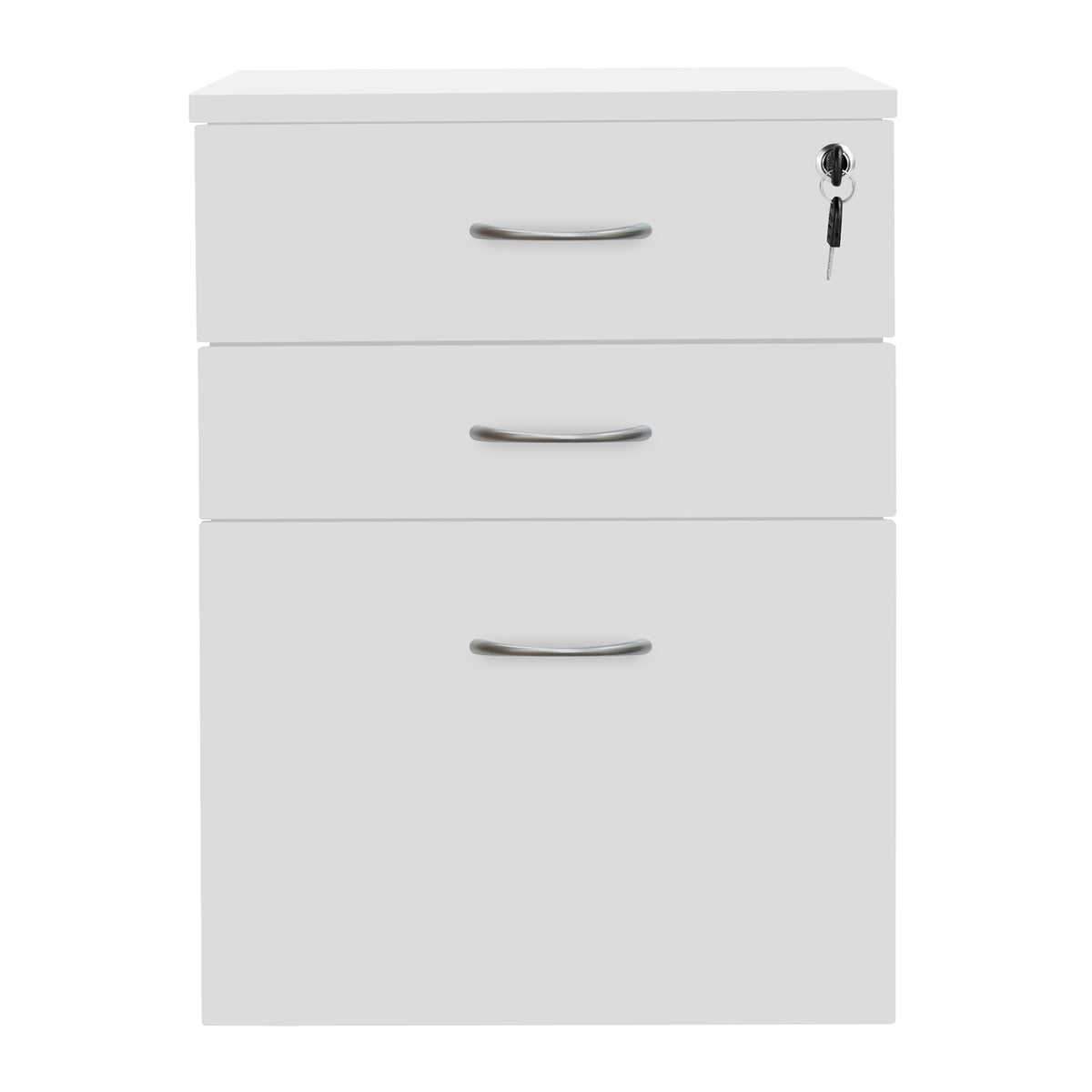 High Mobile Pedestal 3 Drawer - White