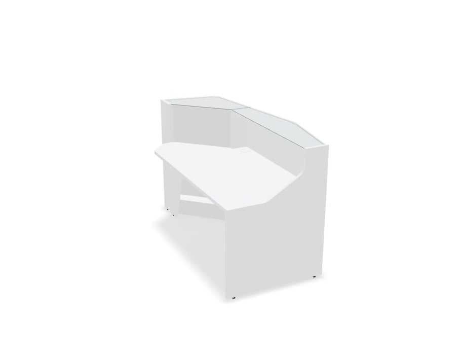 Alpa straight modular reception desk Reception Desk mdd. 1835mm White Glass 
