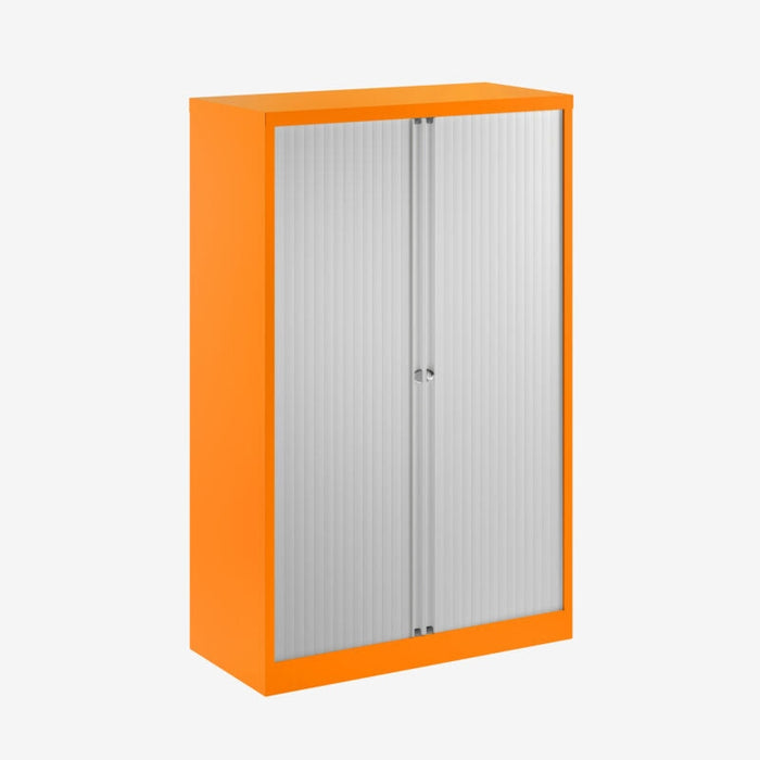 Bisley Essentials Tambour Unit Steel Storage Bisley Shop Orange Light Grey 