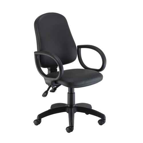 Calypso II High Back Office Chair Chairs TC Group Black - Faux Leather Fixed