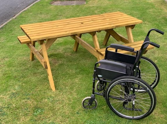 Cascade Rectangular Picnic Table With Wheelchair Access Picnic Tables Etimber
