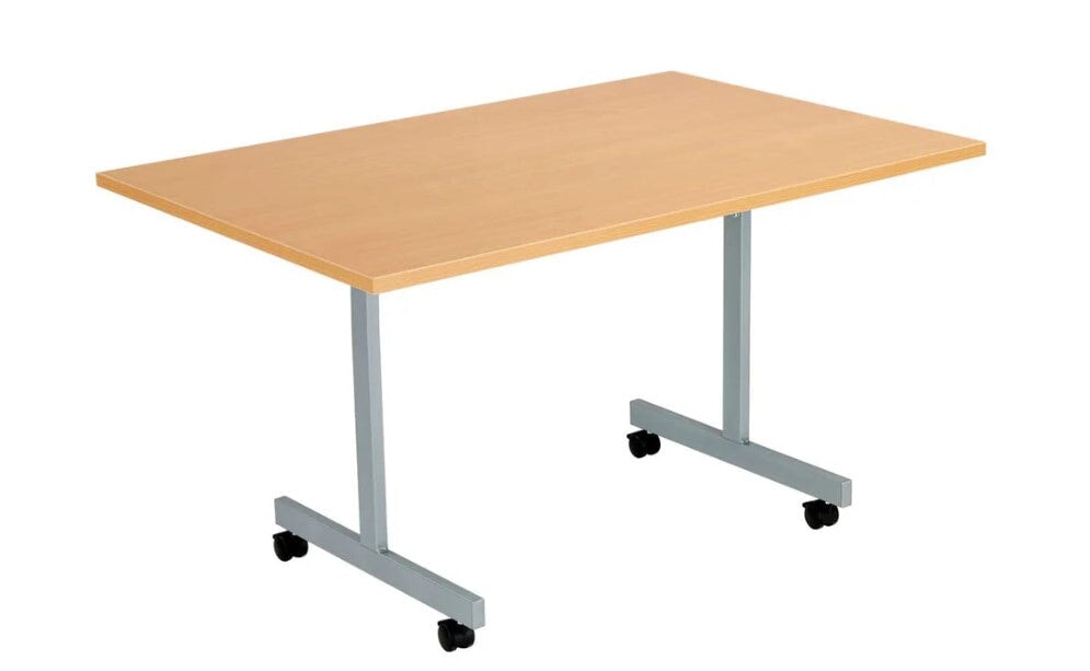 One Eighty Rectangular Tilting Table Desks TC Group Beech 1200 x 700