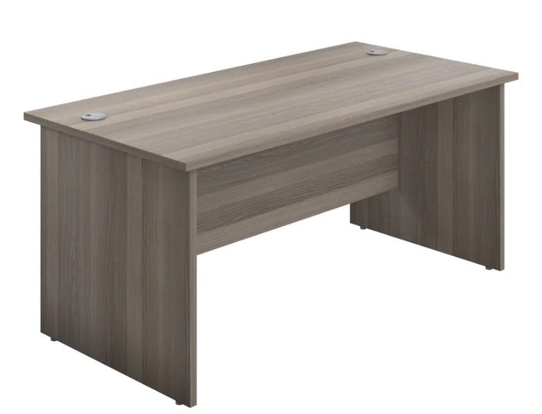ONE Panel Rectangular Office Desk Desks TC Group Grey Oak 1200mm x 800mm