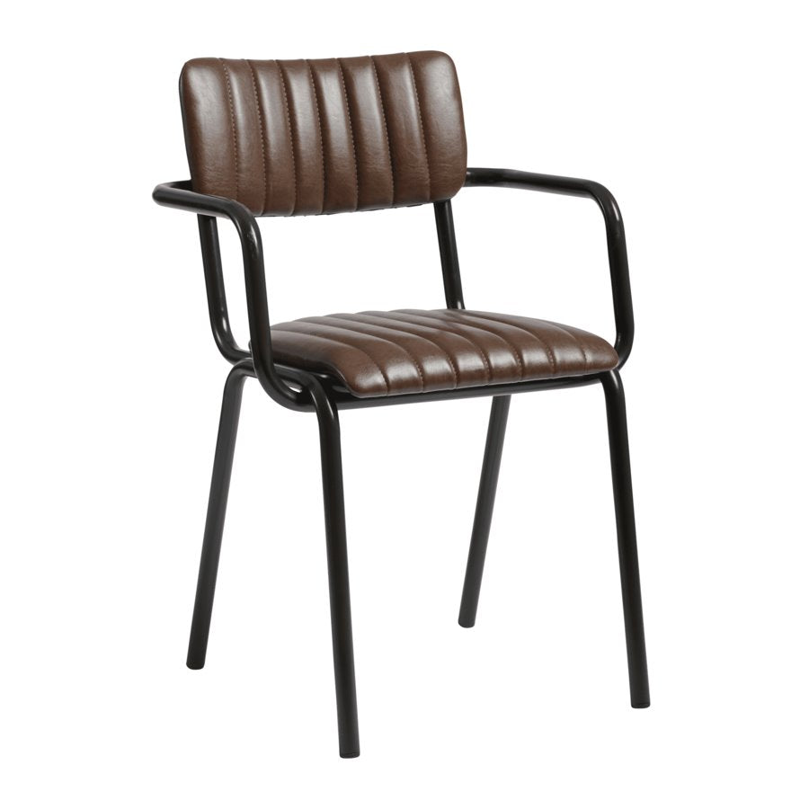 Tavo Stacking Arm Chair Café Furniture zaptrading Vintage Brown