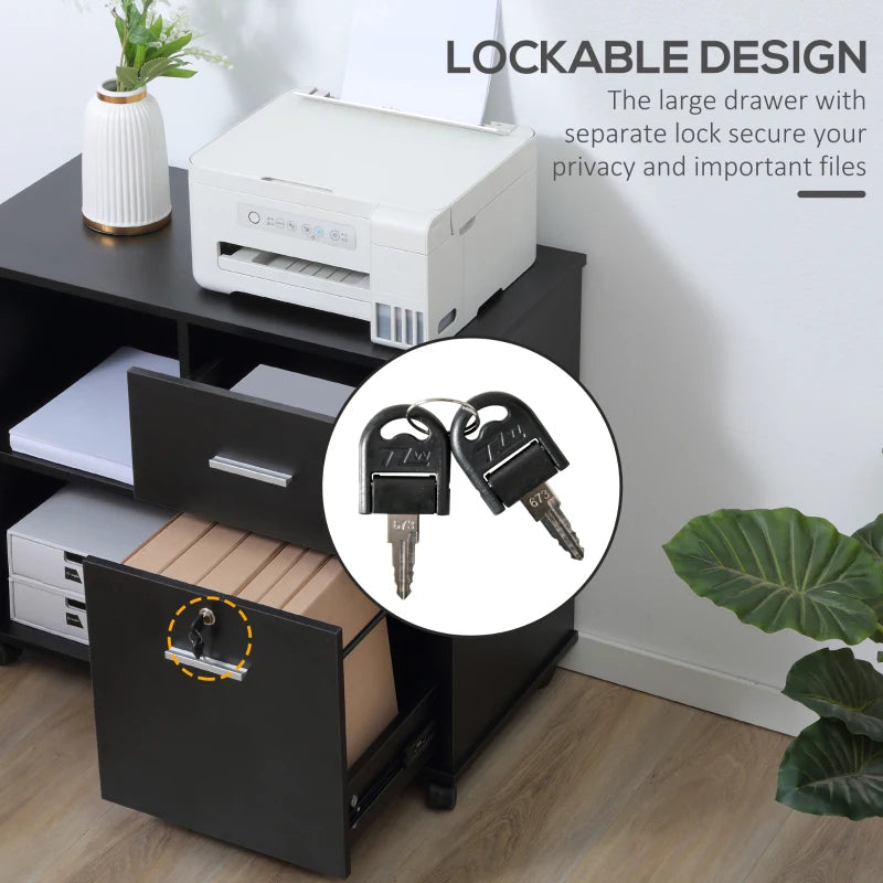 Vinsetto Filing Cabinet with Wheels (Draft) FILING AOSOM