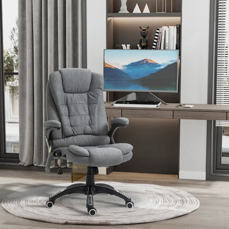 Vinsetto Heated Massage Recliner Chair EXECUTIVE AOSOM Grey