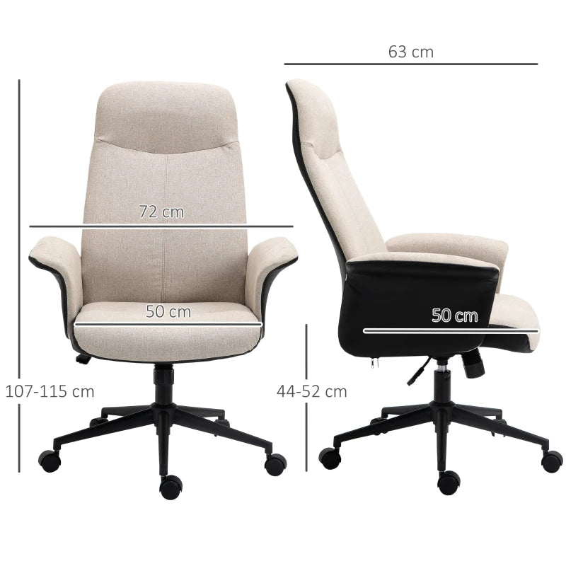 Vinsetto High Back Fabric Office Chair SEATING AOSOM