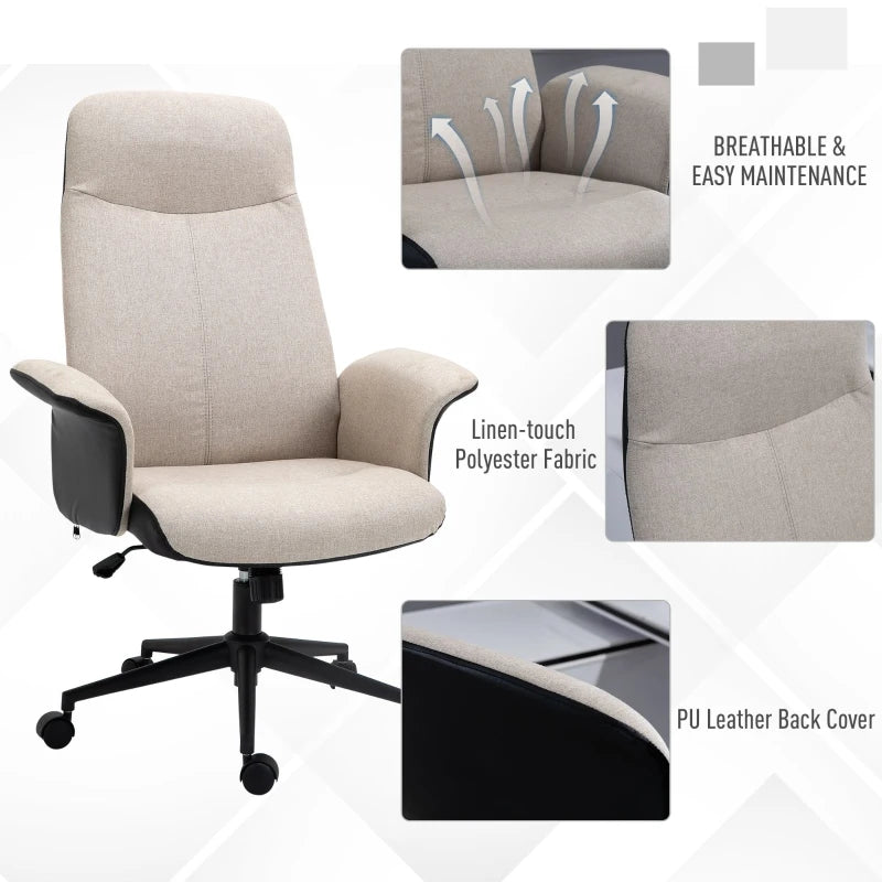 Vinsetto High Back Fabric Office Chair SEATING AOSOM