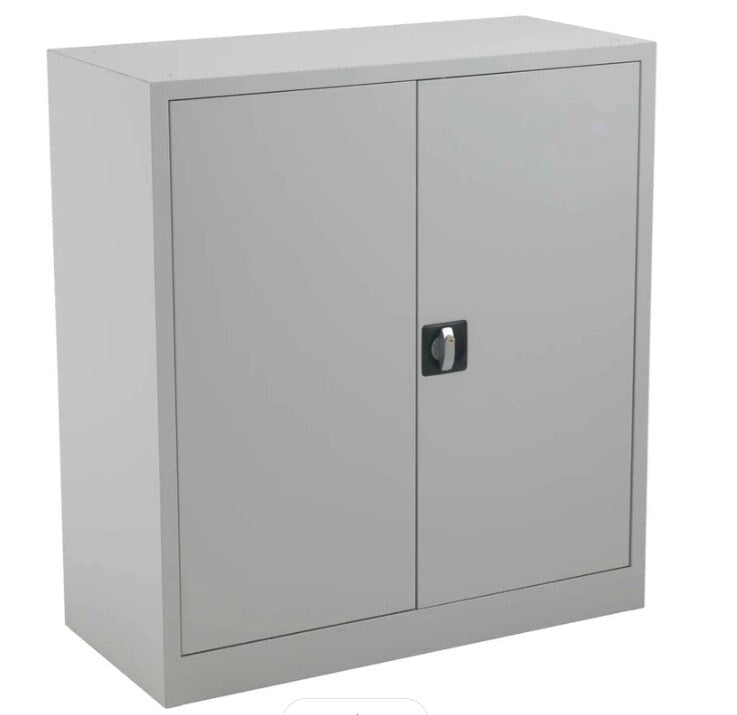 Workwise Steel Double Door Cupboard 1000mm High Storage TC Group Grey