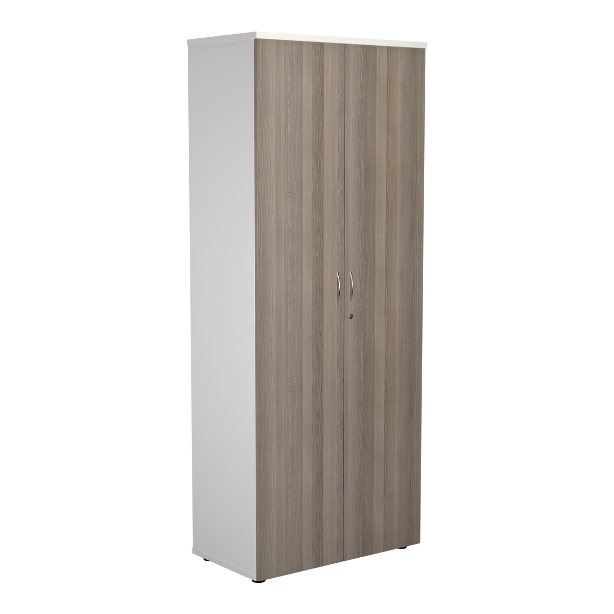 2000mm White Frame High Wooden Cupboard CUPBOARDS TC Group Grey Oak