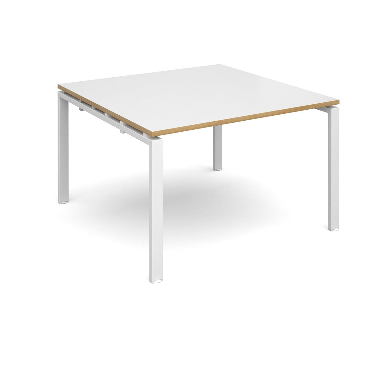 Adapt II Square Boardroom Table 1200mm x 1200mm BOARDROOM TABLES Dams White/Oak Silver