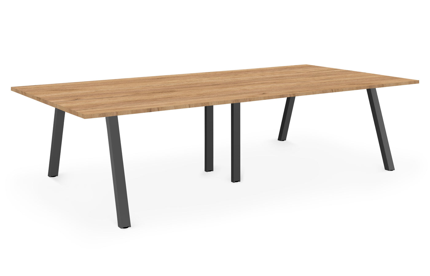 Albion A Frame Meeting Table - Black Finish Frame Meeting Tables Workstories 3600mm x 1400mm Black Gold Craft Oak