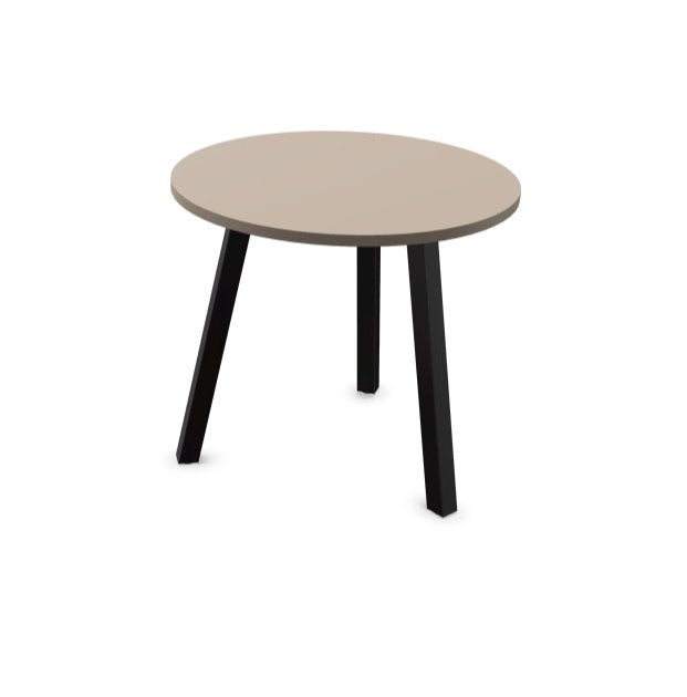 Arches Circular Meeting Table with Metal Legs Desking Buronomic Black Clay 800mm