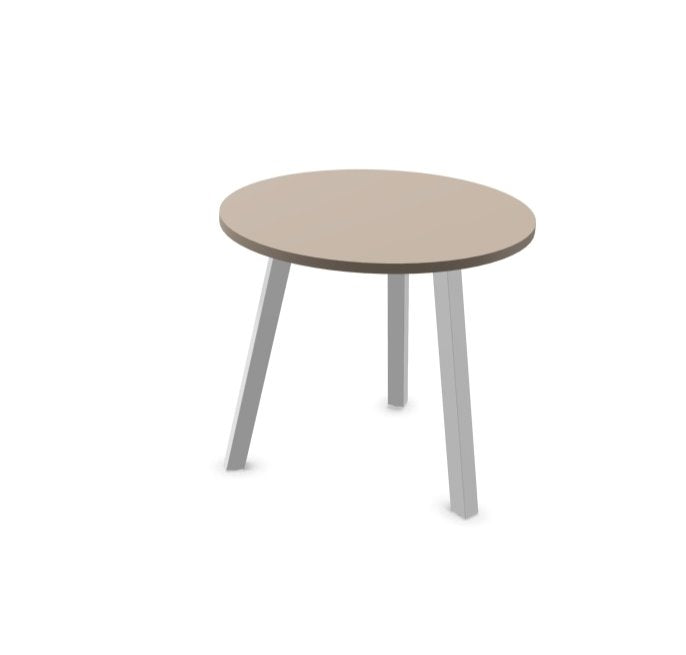 Arches Circular Meeting Table with Metal Legs Desking Buronomic White Clay 800mm
