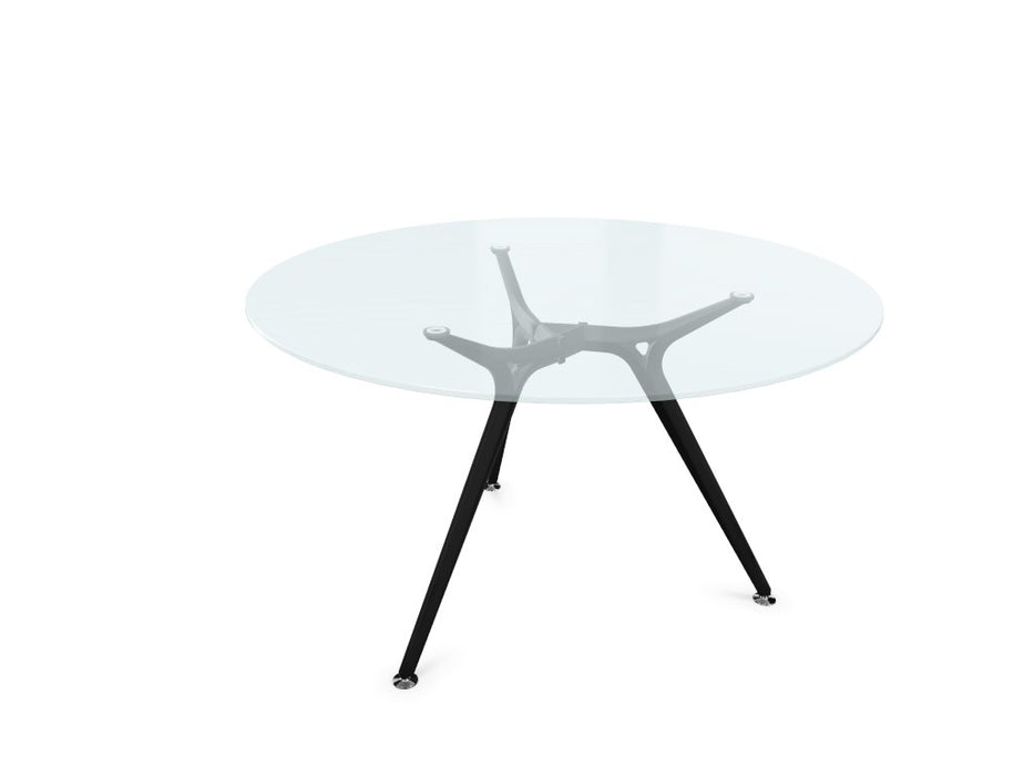 Arkitek Circular Meeting Table BOARDROOM Actiu Black Frosted Glass 1000mm Diameter
