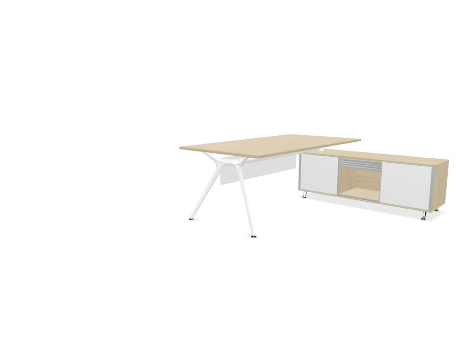 Arkitek Executive desk with Block Supporting Storage Executive Office Desks Actiu Light Oak Right Return White