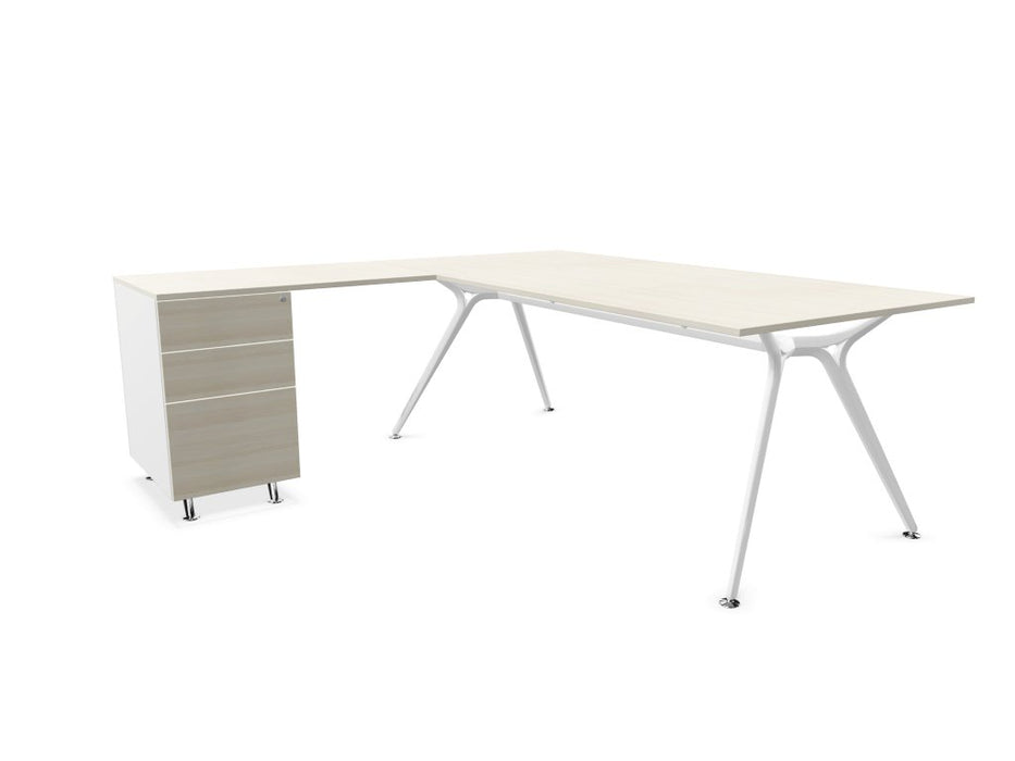 Arkitek Executive desk with supported return - White Frame Executive Desks Actiu Lime Oak None Left return
