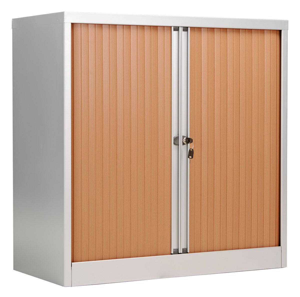 Bisley Essentials Steel Side Open 1015 Tambour Storage TC Group Beech/Silver
