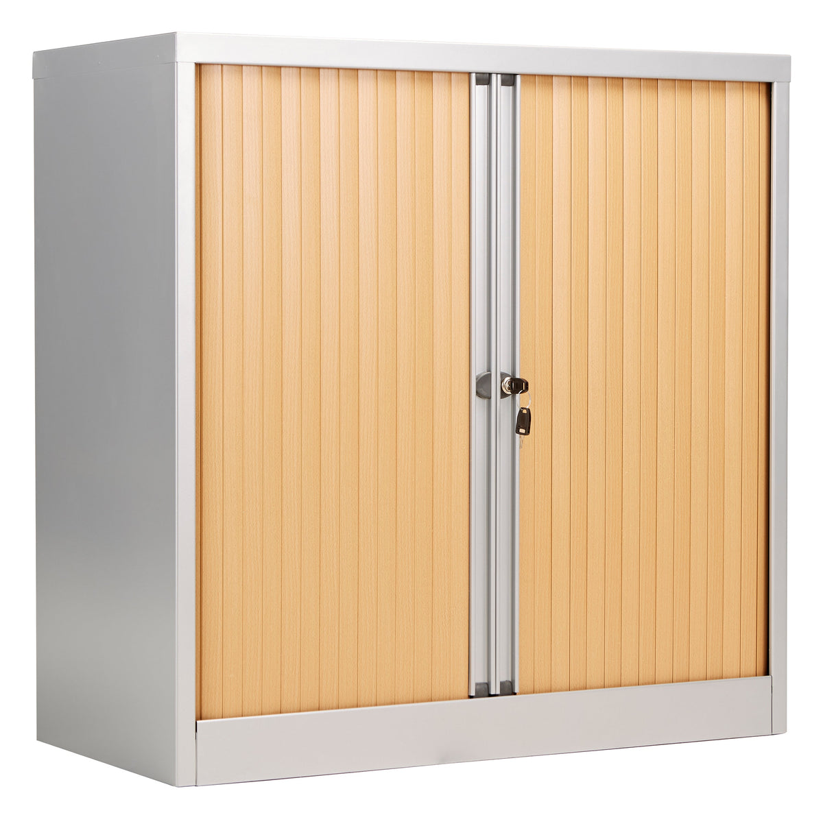 Bisley Essentials Steel Side Open 1015 Tambour Storage TC Group Oak/Silver