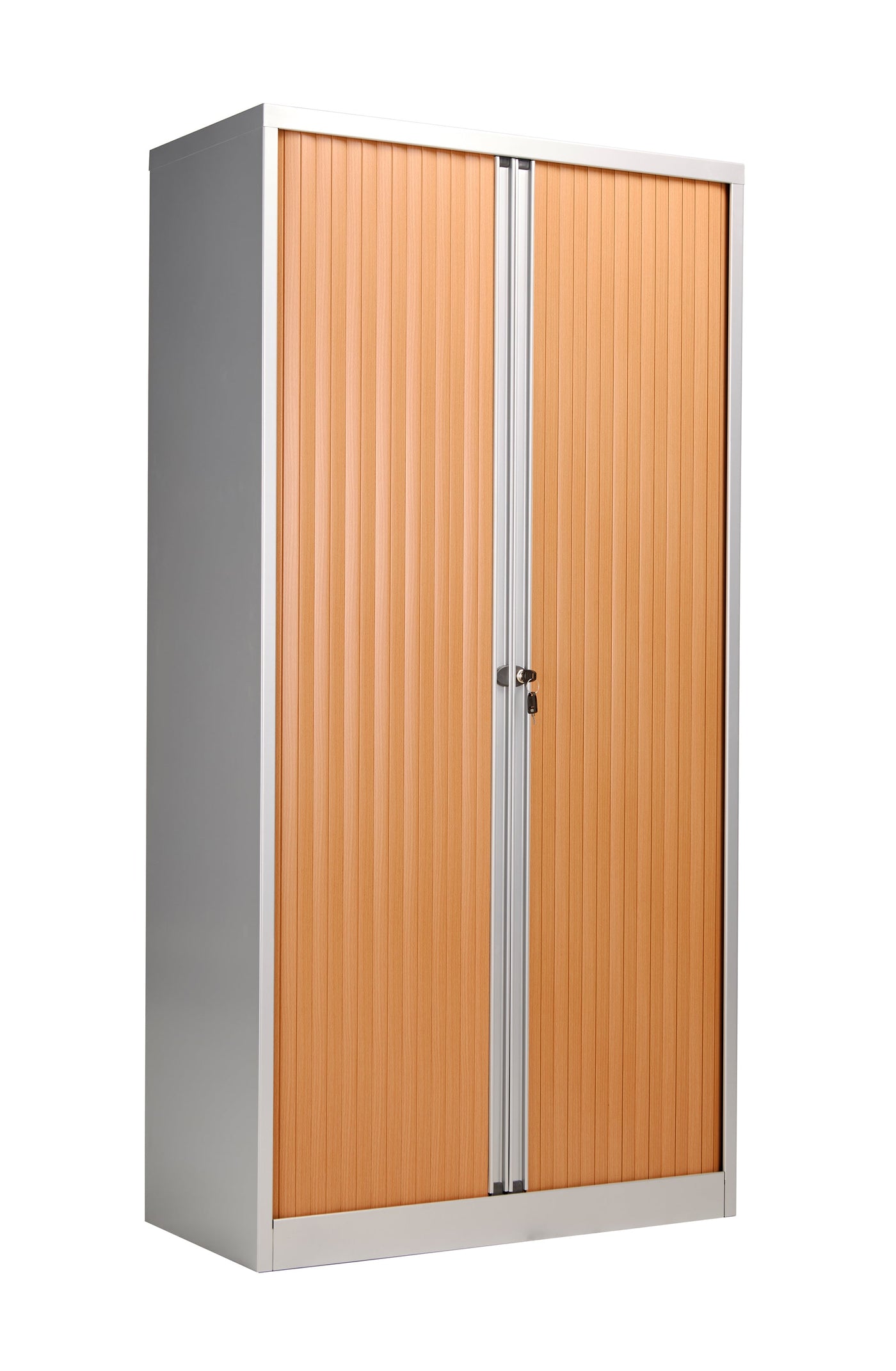 Bisley Essentials Steel Side Open 1985mm Tambour Storage TC Group Beech/Silver