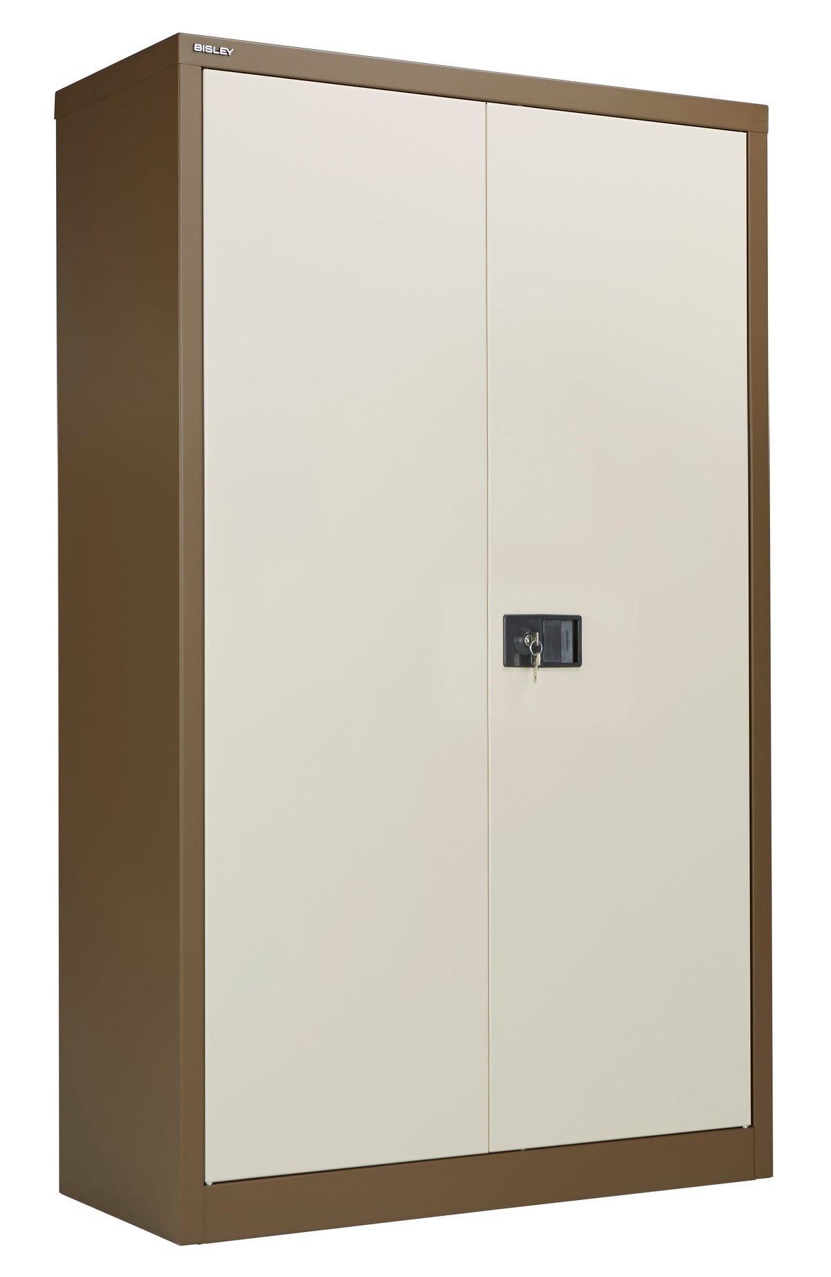 Bisley Steel Double Door Contract Cupboard Inc 3 Shelves Storage TC Group Coffee Cream