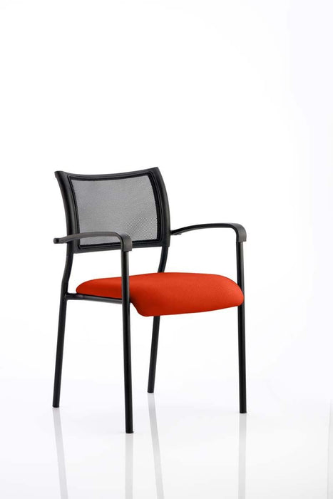 Brunswick Visitor Chair Bespoke Visitor Dynamic Office Solutions Bespoke Tabasco Orange Black With Arms