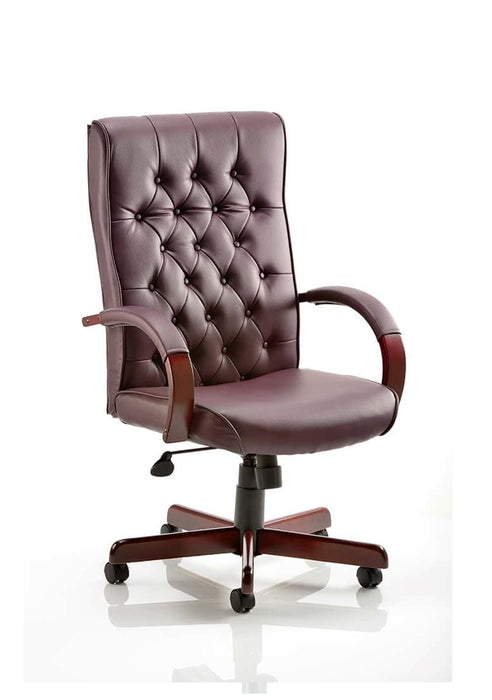 Chesterfield Leather Executive Chair Executive Dynamic Office Solutions Burgundy 