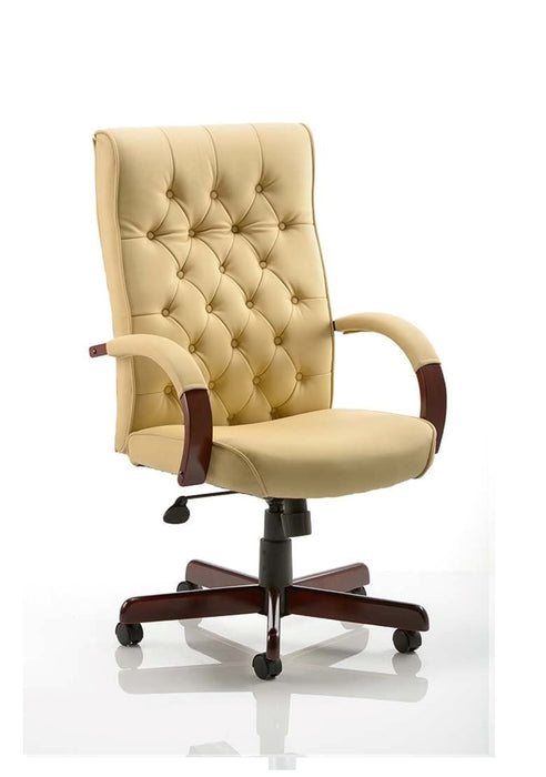 Chesterfield Leather Executive Chair Executive Dynamic Office Solutions Cream 