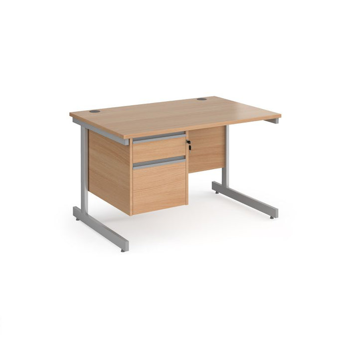 Contract 25 straight office desk with 2 drawer pedestal Desking Dams 