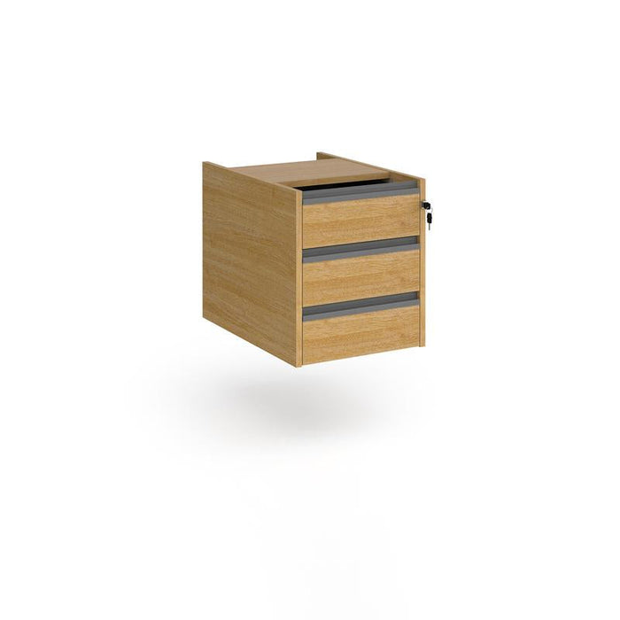 Contract 3 drawer fixed pedestal with graphite finger pull handles Wooden Storage Dams 