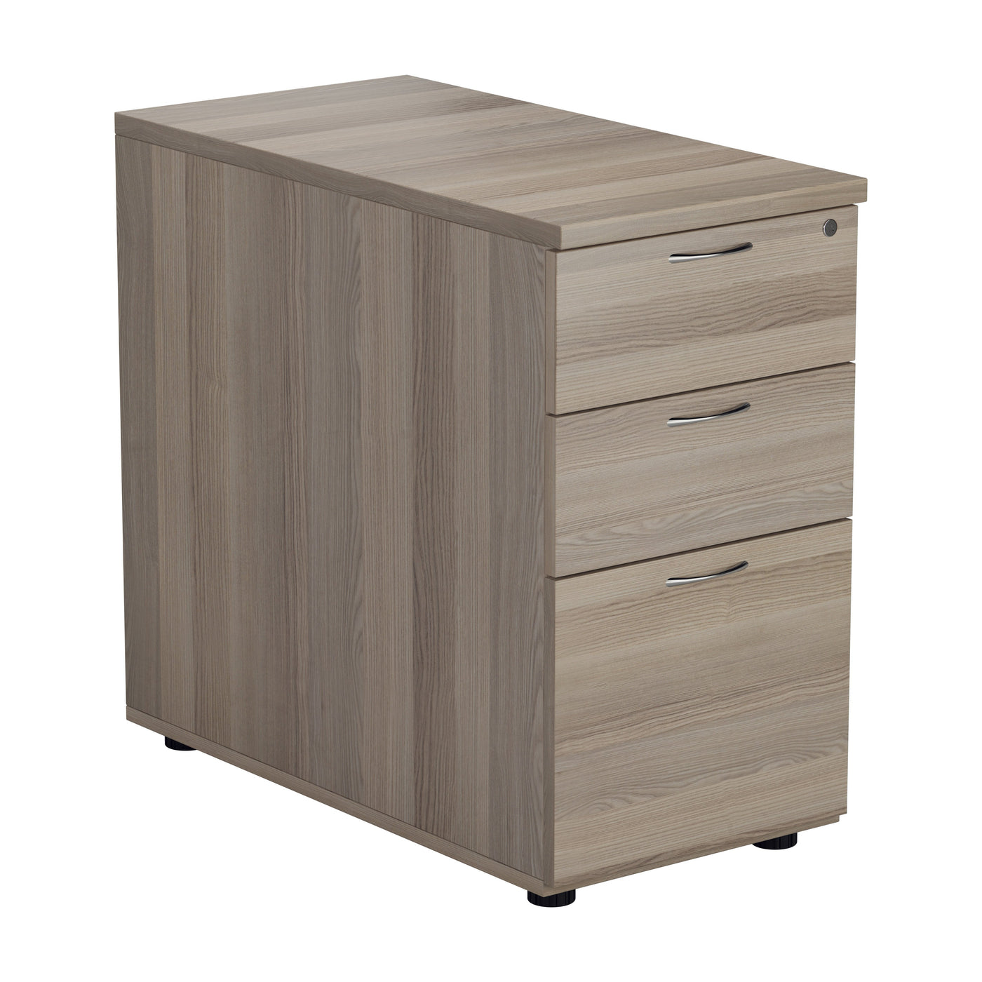 Desk High 3 Drawer Pedestal - 800mm Deep PEDESTALS TC Group Grey Oak