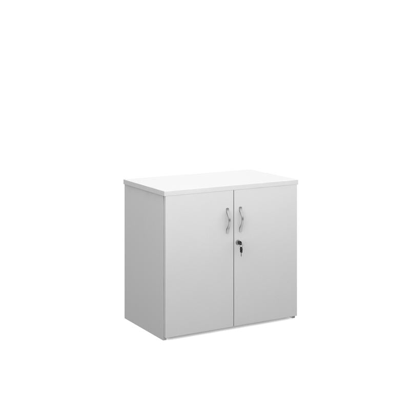 Duo double door cupboard 740mm high with 1 shelf Wooden Storage Dams White