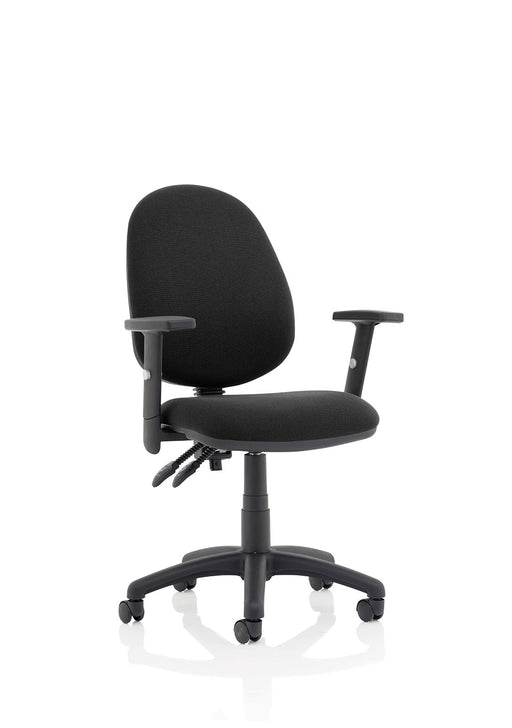 Eclipse Plus II Operator Chair Task and Operator Dynamic Office Solutions Black Fabric Matching Bespoke Colour With Height Adjustable Arms