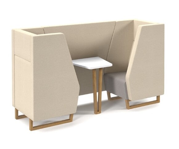 Encore Two Person Meeting Pod SOFT SEATING Social Spaces Wooden Feet