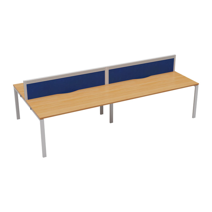 Express 4 person bench desk 2400mm x 1600mm BENCH TC Group White Beech With Gap