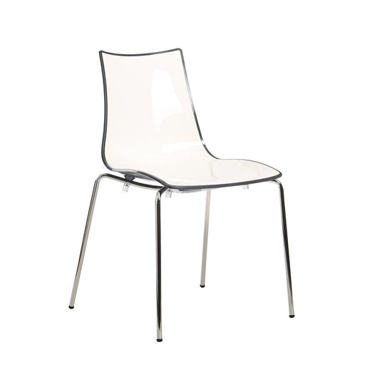Gecko shell dining stacking chair with chrome legs Seating Dams 