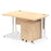 Impulse 1200mm Cantilever Straight Desk With Mobile Pedestal Workstations Dynamic Office Solutions Maple 2 Drawer White