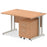 Impulse 1200mm Cantilever Straight Desk With Mobile Pedestal Workstations Dynamic Office Solutions Oak 2 Drawer Silver