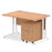 Impulse 1200mm Cantilever Straight Desk With Mobile Pedestal Workstations Dynamic Office Solutions Oak 2 Drawer White