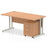 Impulse 1200mm Cantilever Straight Desk With Mobile Pedestal Workstations Dynamic Office Solutions Oak 3 Drawer Silver